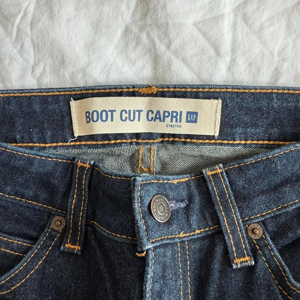Gap Y2K Dark Wash Bootcut Capri Jeans