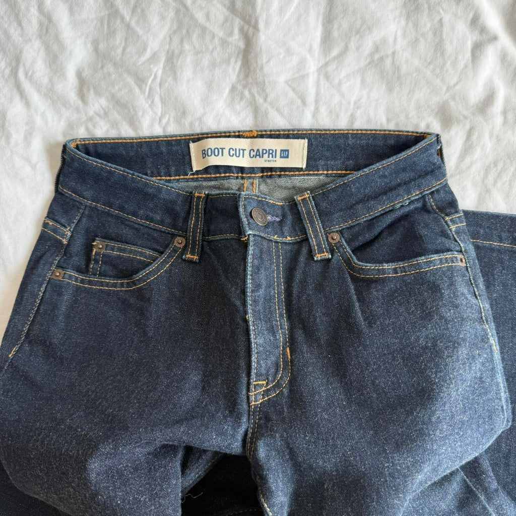 Gap Y2K Dark Wash Bootcut Capri Jeans