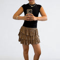 Hysteric Glamour Leopard Print Ruffle Mini Skirt