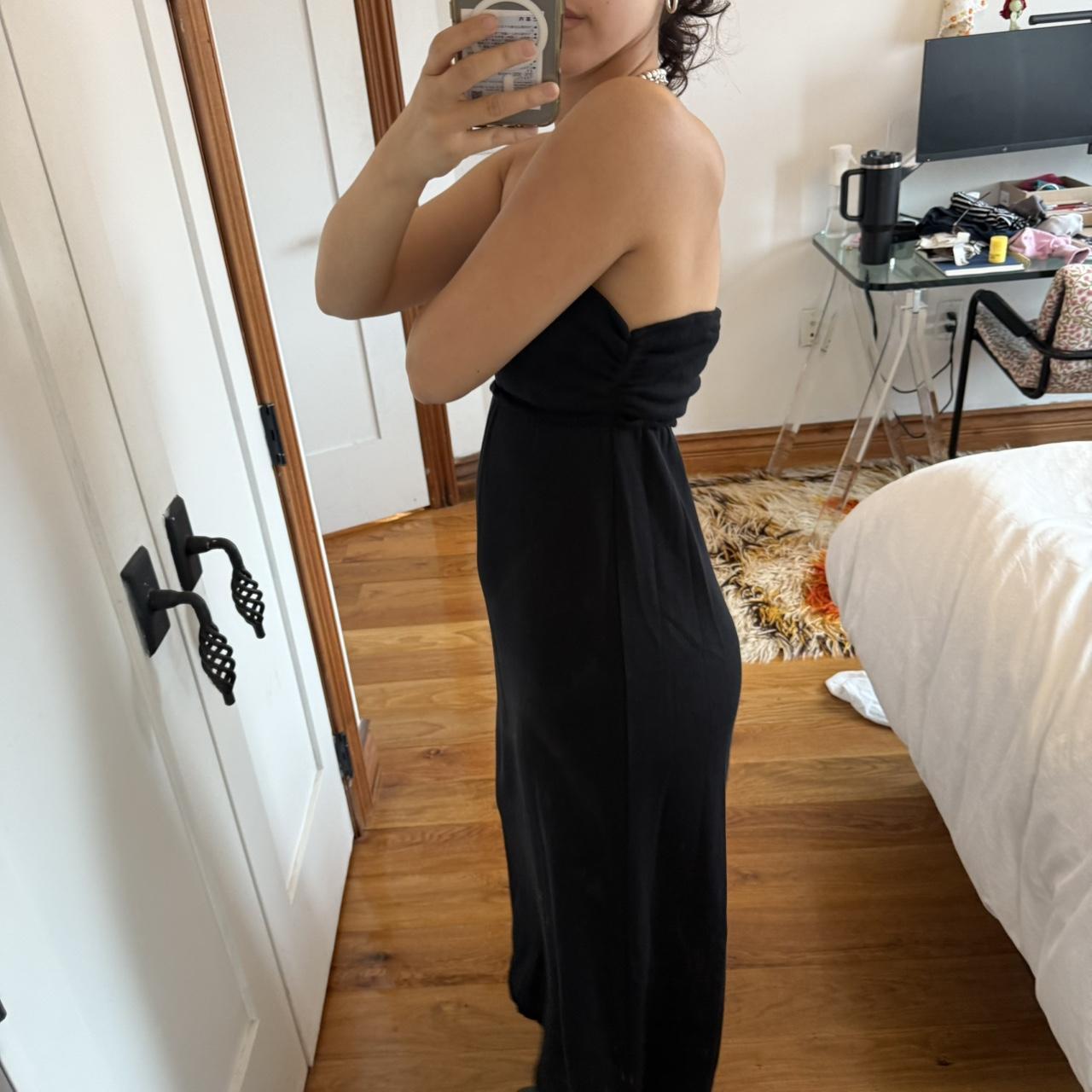 yoshie inaba L'EQUIPE Black Strapless Cotton Maxi Dress