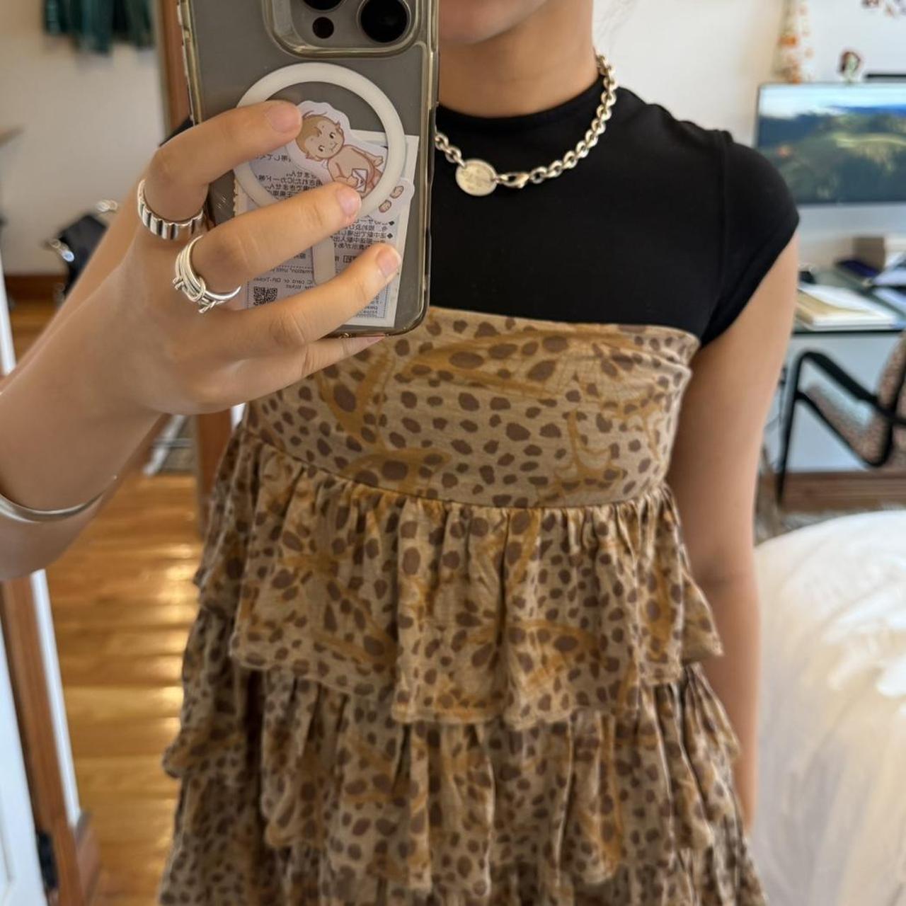 Hysteric Glamour Leopard Print Ruffle Mini Skirt