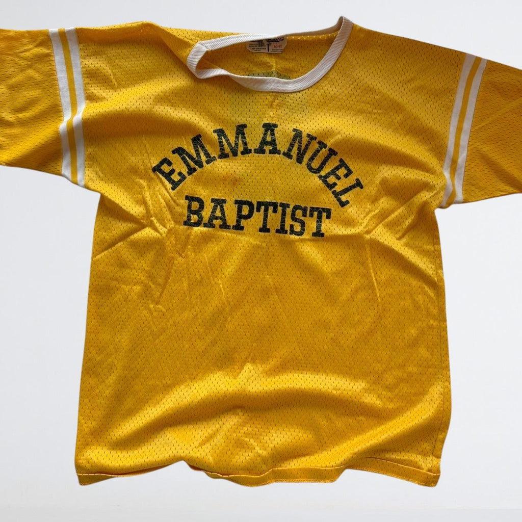 Vintage 70s Yellow Mesh Sports Jersey