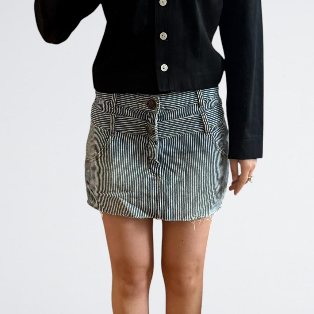 Candy Stripper Y2K Hickory Stripe Denim Mini Skirt