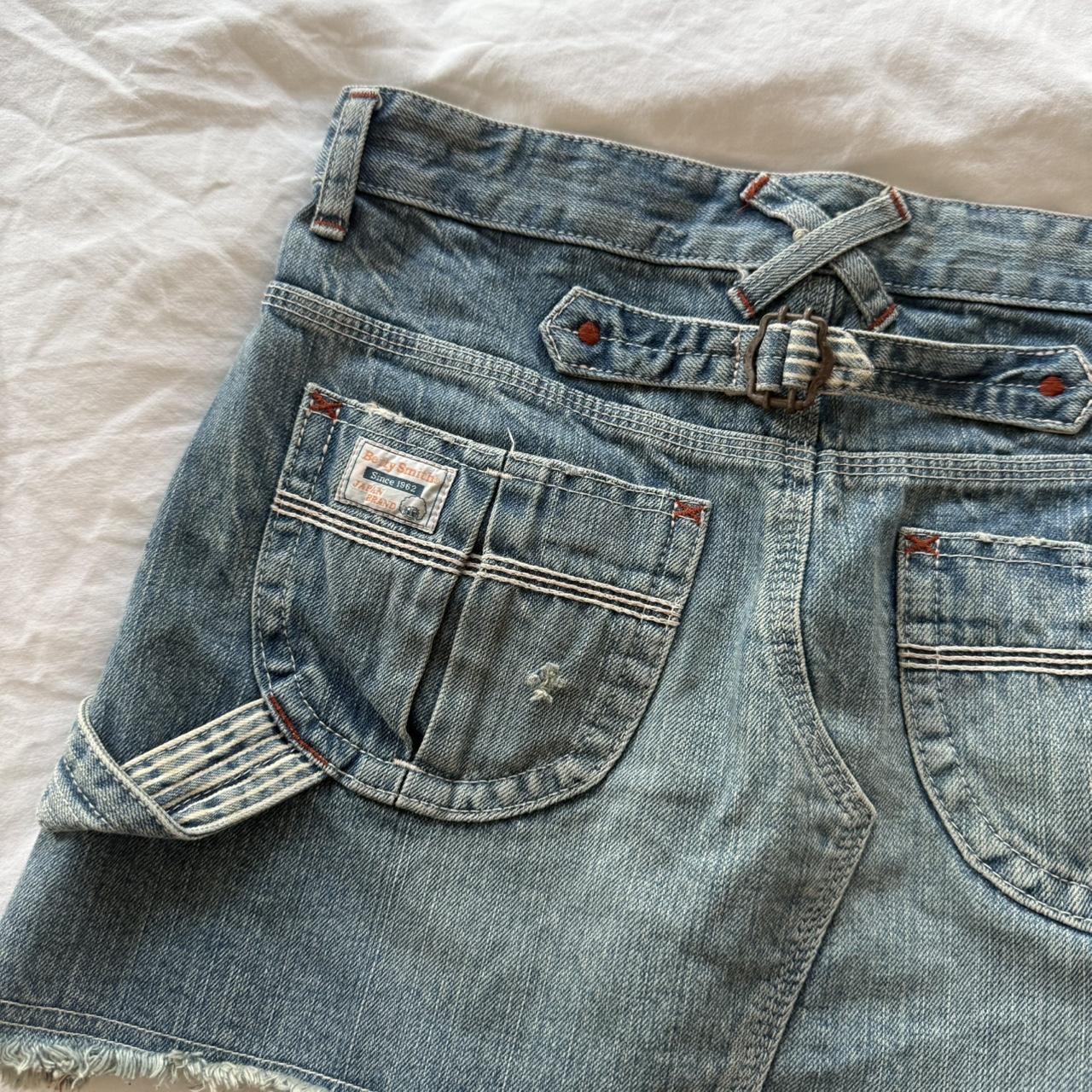 Betty Smith Japan Buckle-Back Denim Mini Skirt