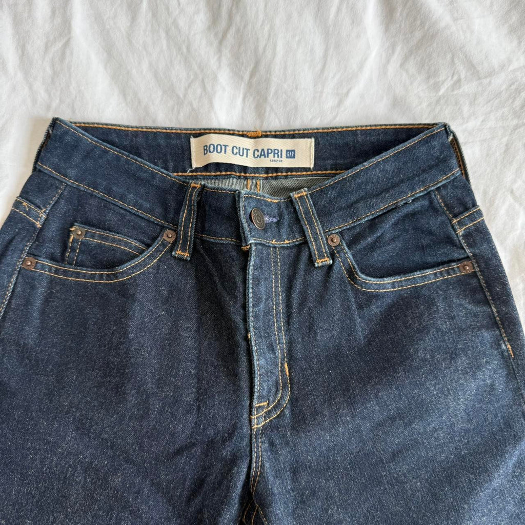 Gap Y2K Dark Wash Bootcut Capri Jeans