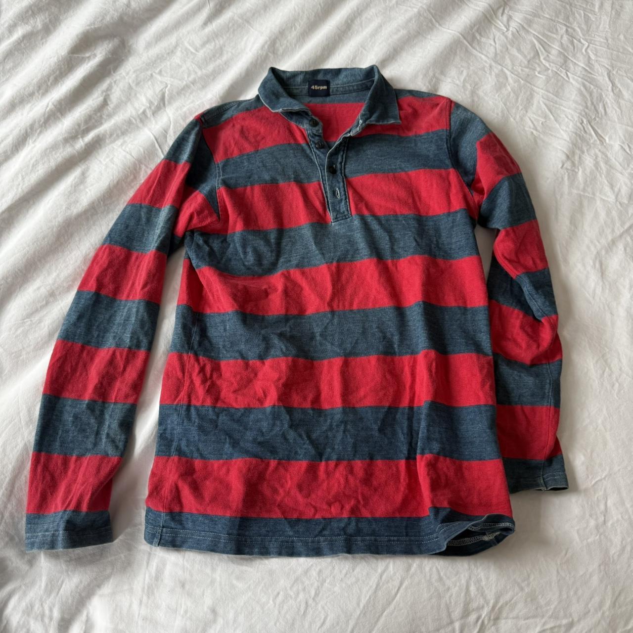 45rpm Red & Blue Striped Rugby Shirt