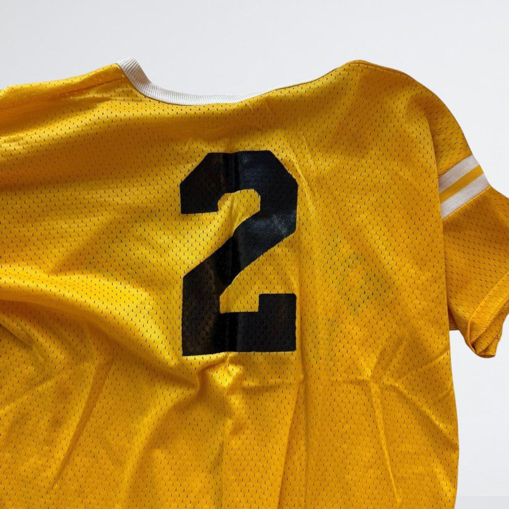 Vintage 70s Yellow Mesh Sports Jersey