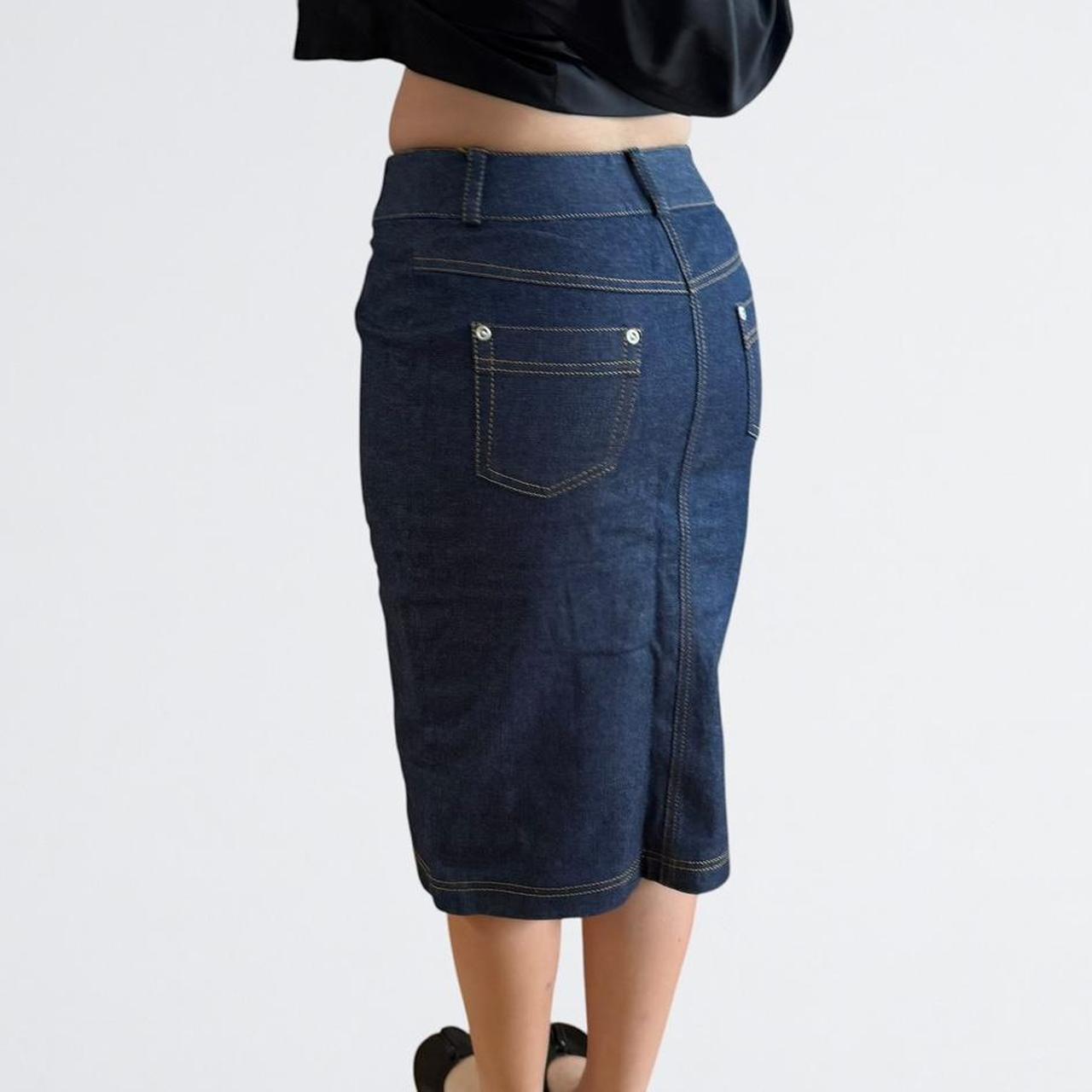 Morgan de Toi Indigo Denim Midi Skirt