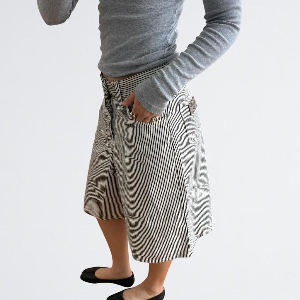 Wrangler Hickory Stripe Denim Shorts