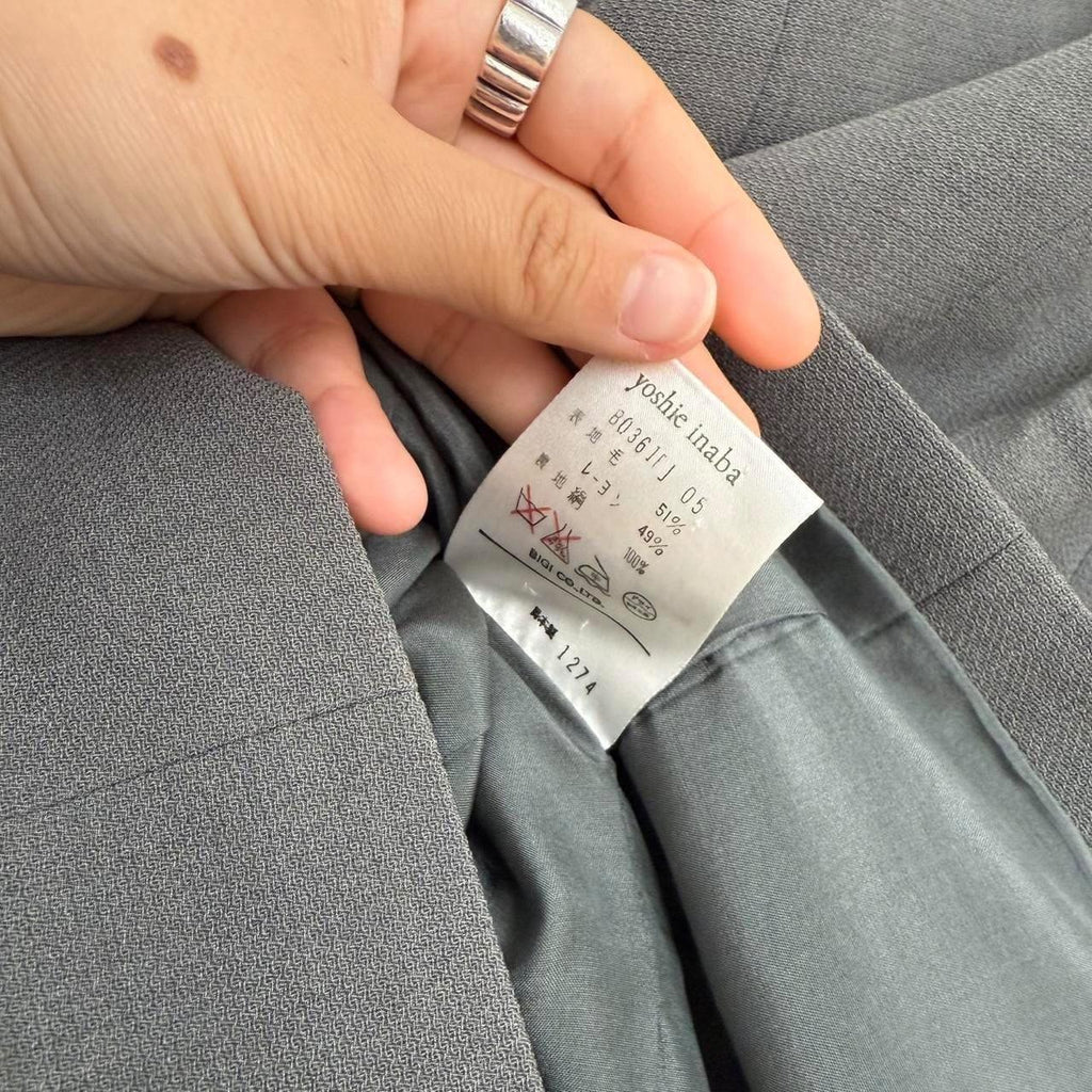 yoshie inaba L'EQUIPE Grey Silk-Wool Blazer