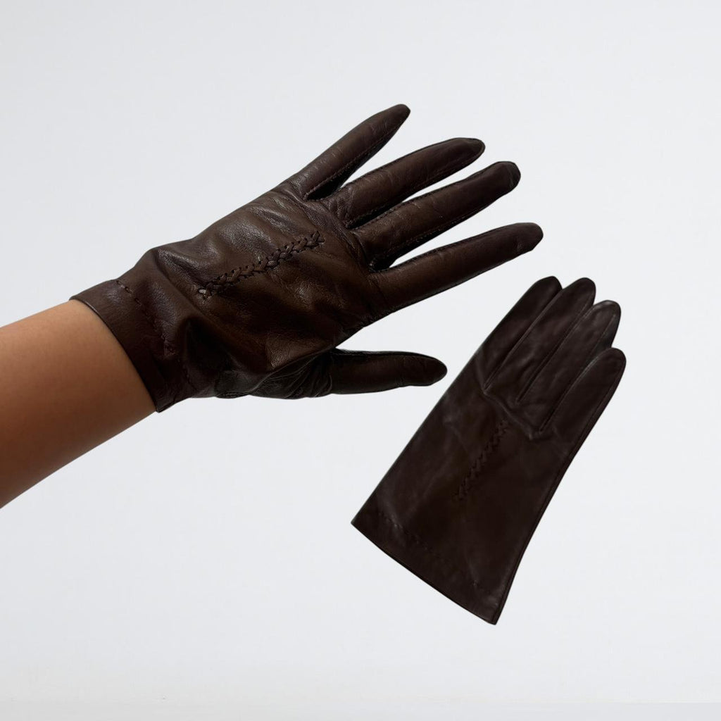 Vintage Brown Leather Gloves