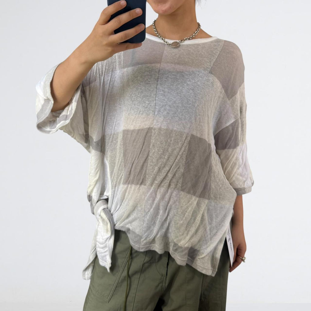 Y's Silk Linen Striped Top