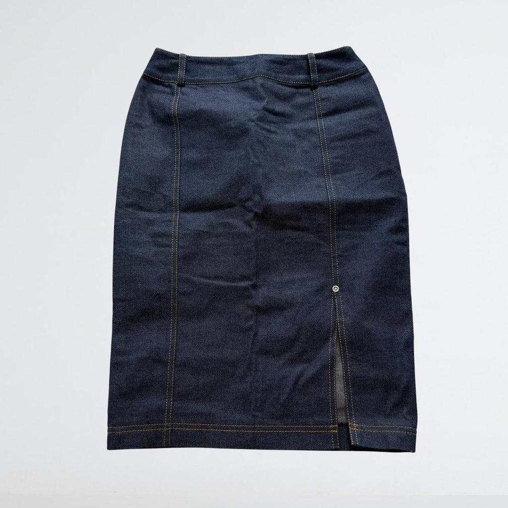 Morgan de Toi Indigo Denim Midi Skirt