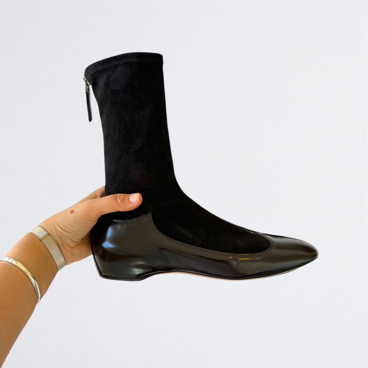 Giorgio Armani F/W 2020 Leather Sock Boots