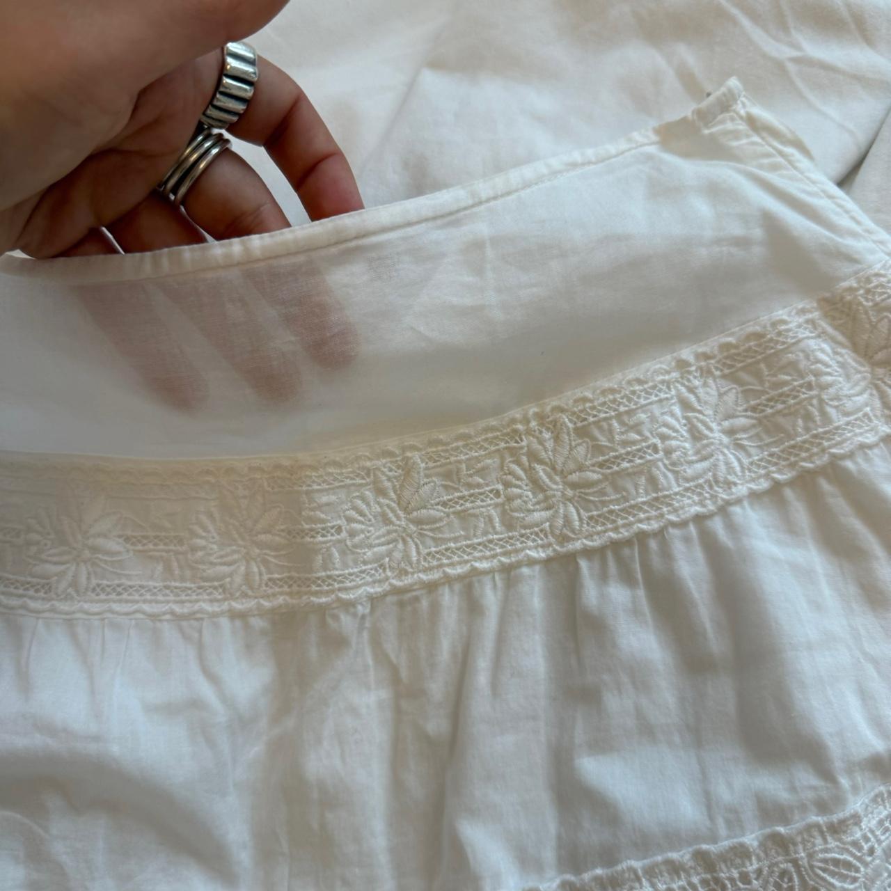 Comme des Garçons White Lace Tiered Skirt