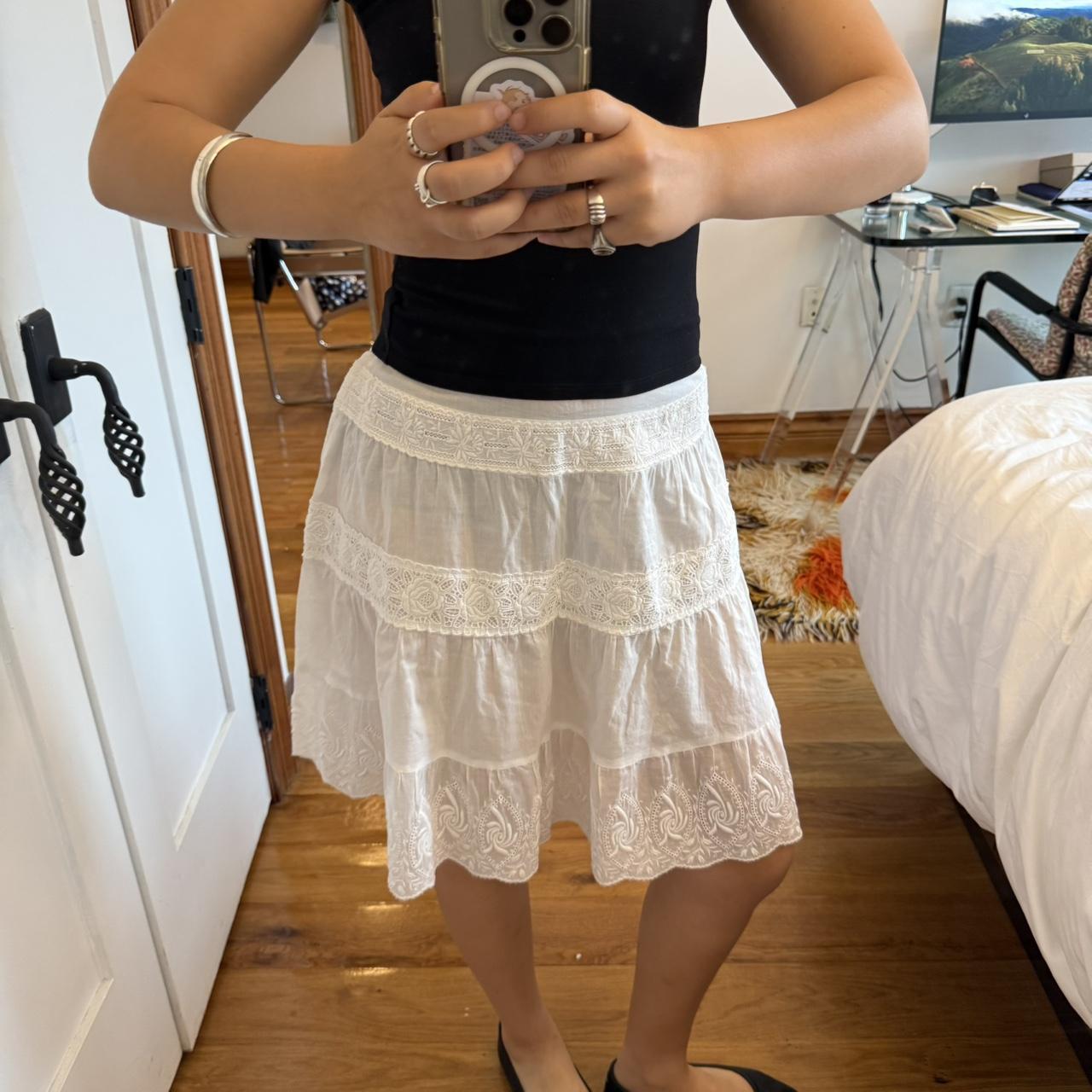 Comme des Garçons White Lace Tiered Skirt