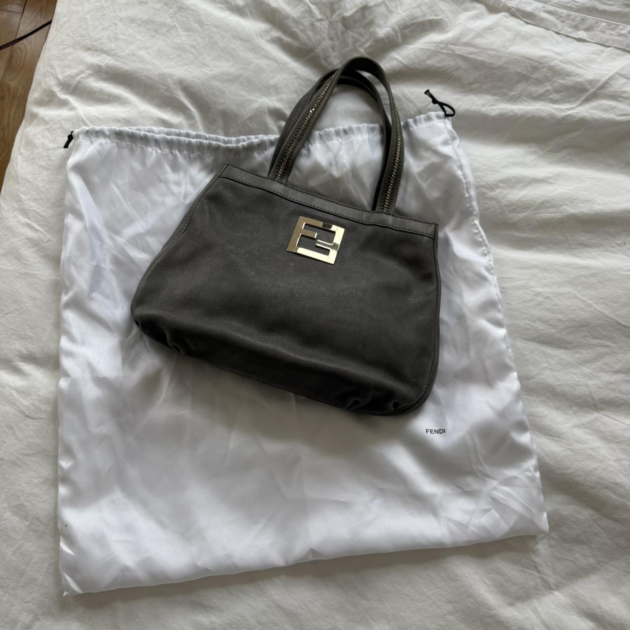 Fendi 2010s Grey Leather Shoulder Bag