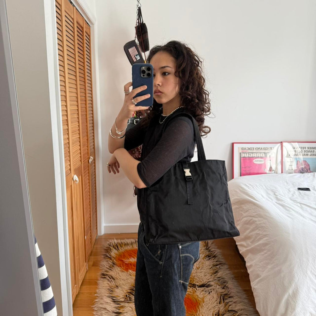 Prada Tessuto Black Nylon Tote Bag