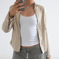 Cream Genuine Leather Motorcycle Jacket