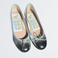 Farfalle Silver Leather Ballet Flats