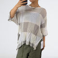 Y's Silk Linen Striped Top