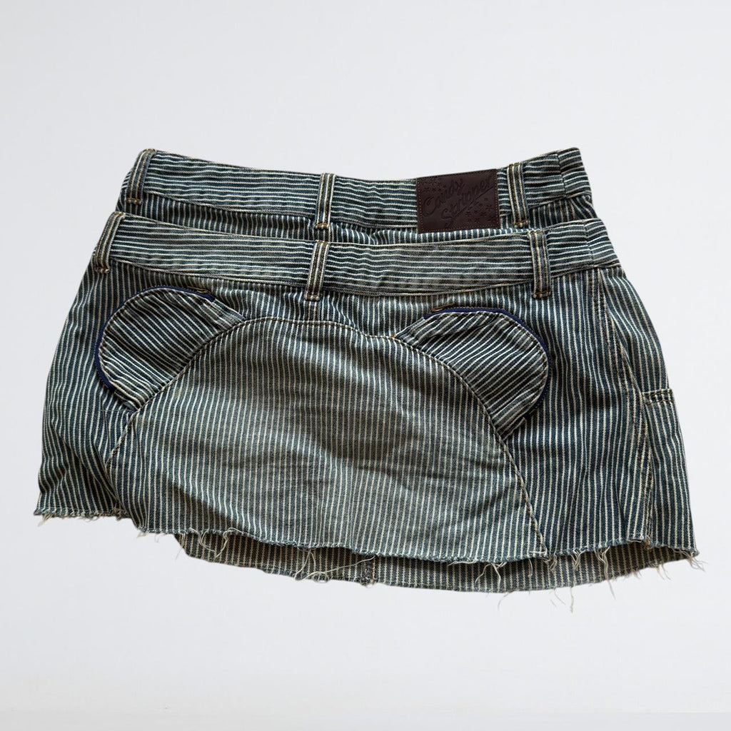 Candy Stripper Y2K Hickory Stripe Denim Mini Skirt
