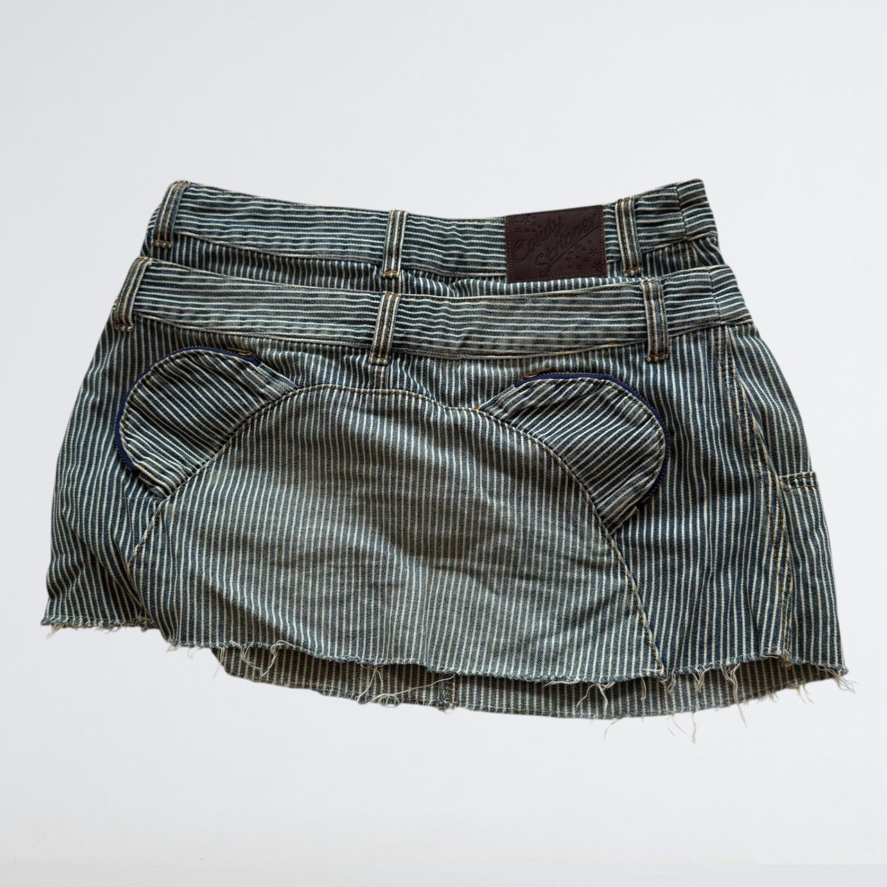 Candy Stripper Y2K Hickory Stripe Denim Mini Skirt