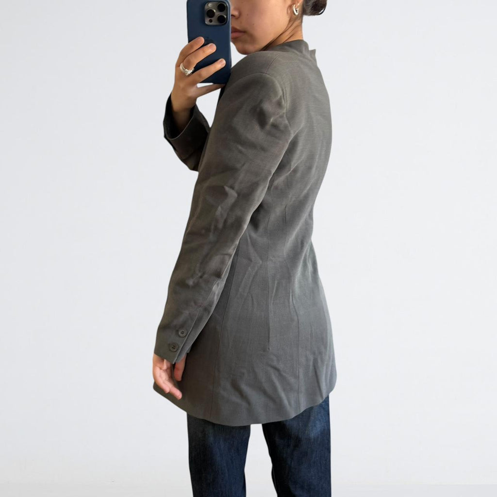 yoshie inaba L'EQUIPE Grey Silk-Wool Blazer