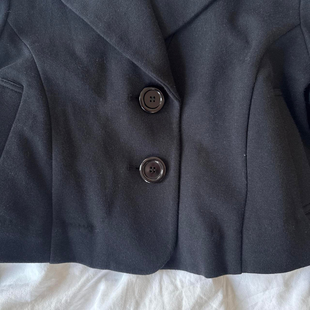 Cropped Black Peacoat Jacket