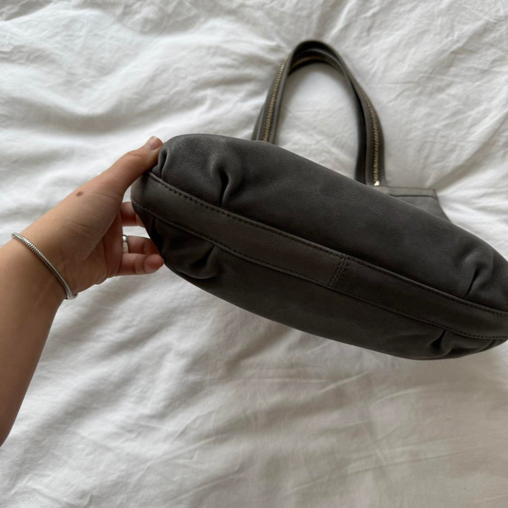 Fendi 2010s Grey Leather Shoulder Bag