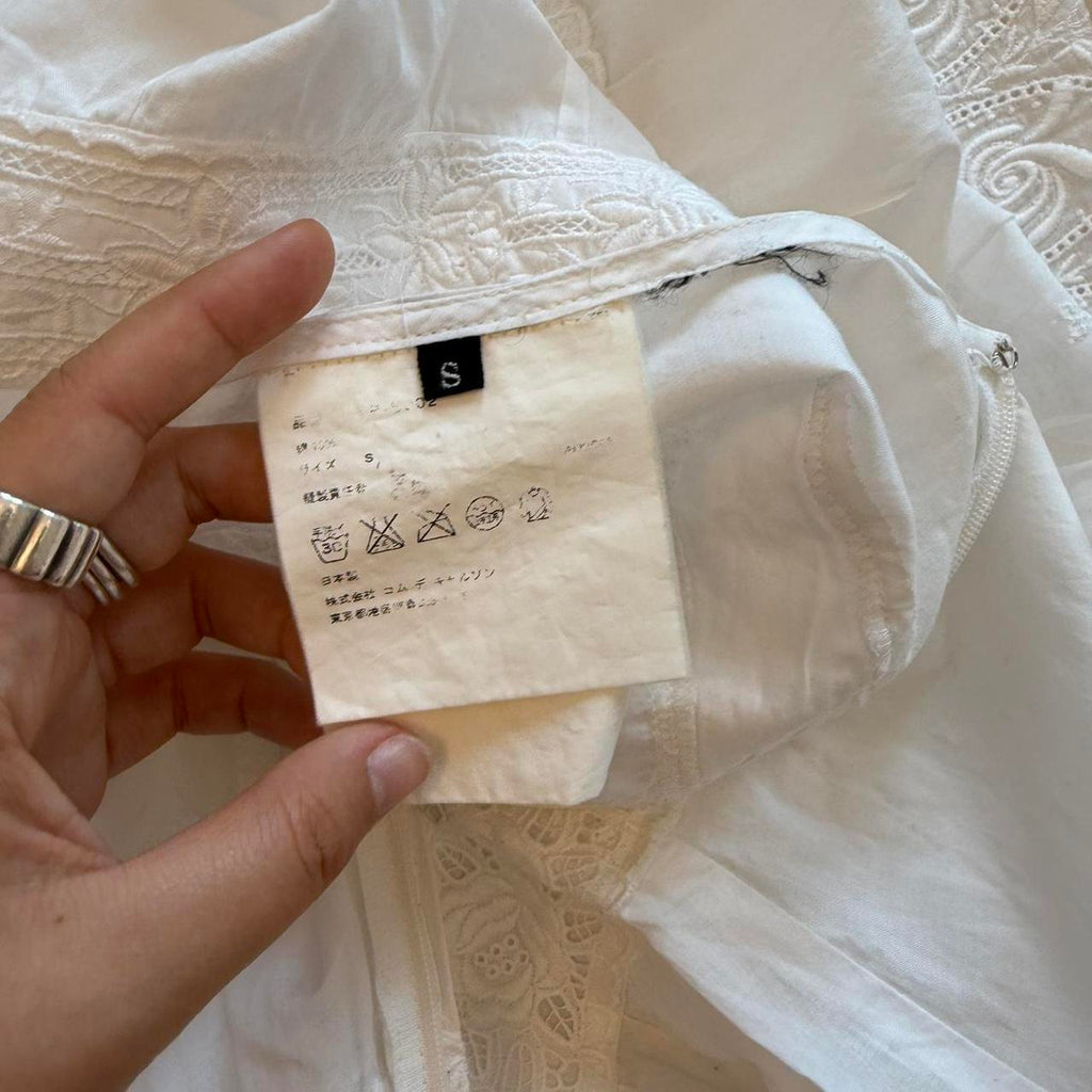 Comme des Garçons White Lace Tiered Skirt