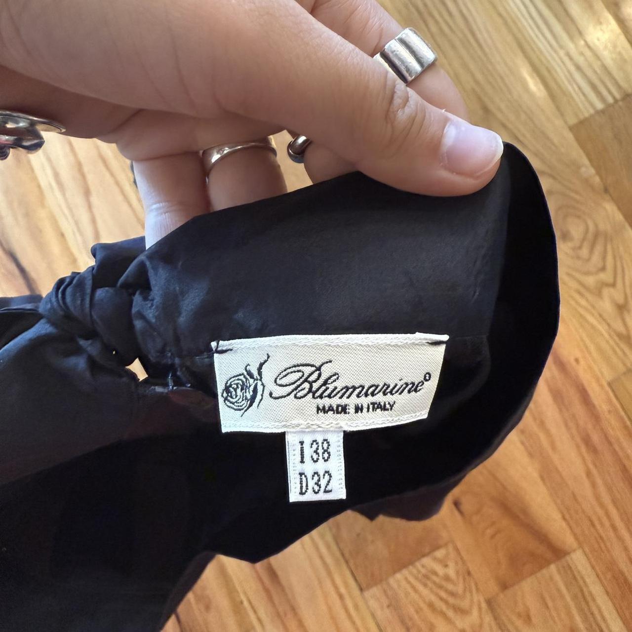 Blumarine Black Silk Ruffle Bow Skirt