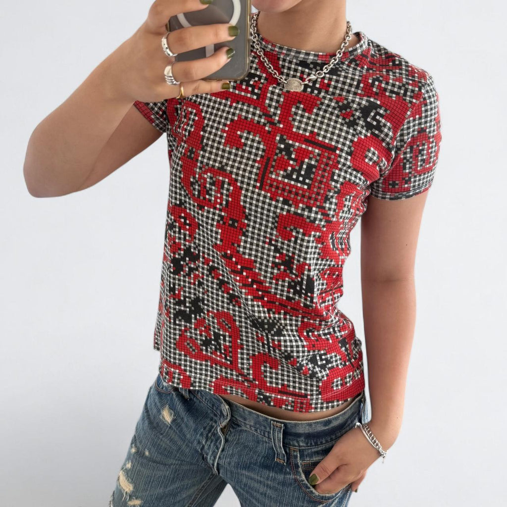 Vivienne Westwood SS1997 Pixel Print Baby Tee
