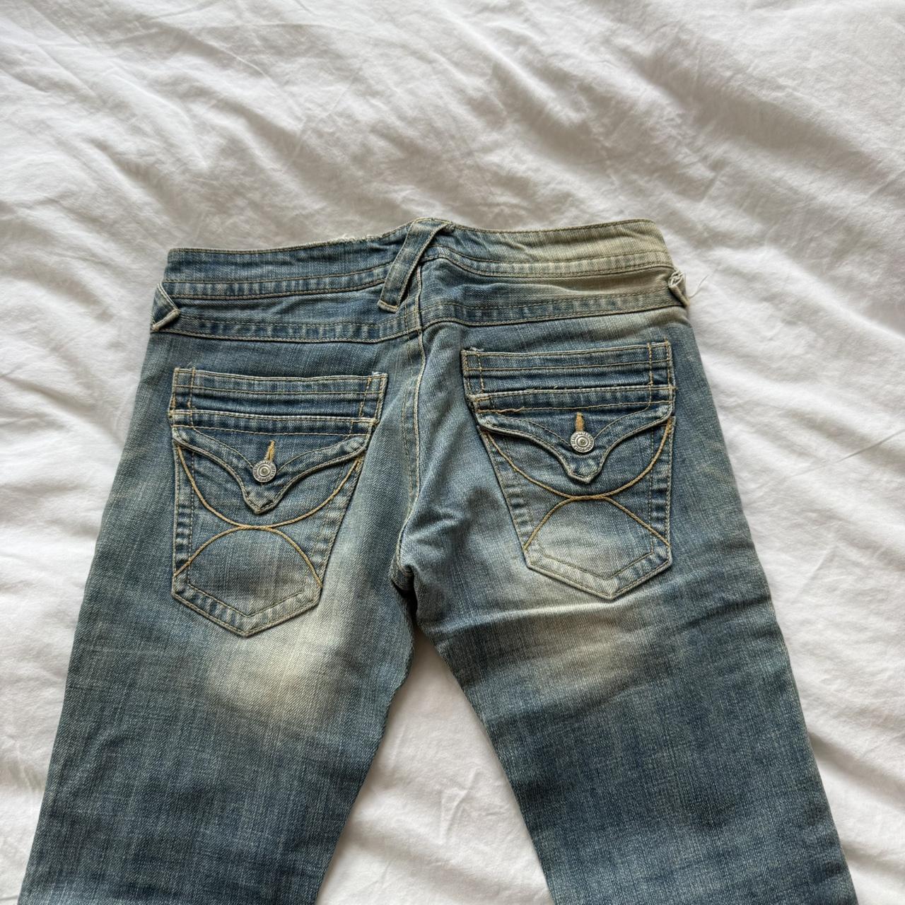 Patchwork Japanese Y2K Low-Rise Bootcut Jeans