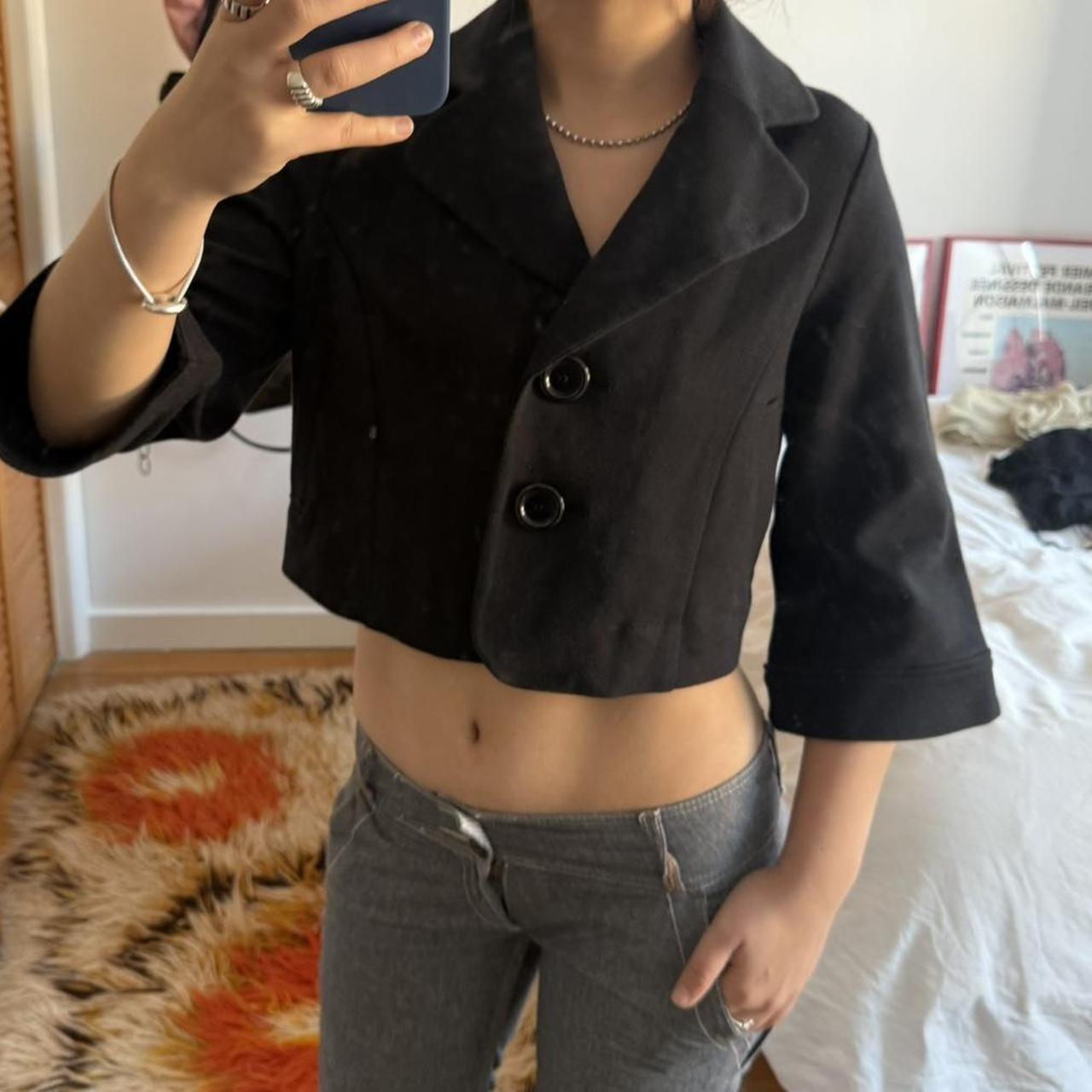 Cropped Black Peacoat Jacket