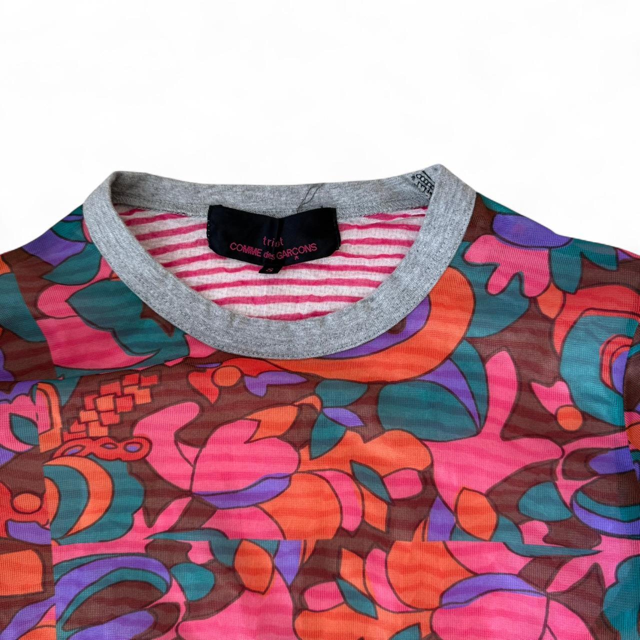 Comme des Garçons Tricot Floral Ruffle Mesh Top