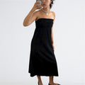 yoshie inaba L'EQUIPE Black Strapless Cotton Maxi Dress