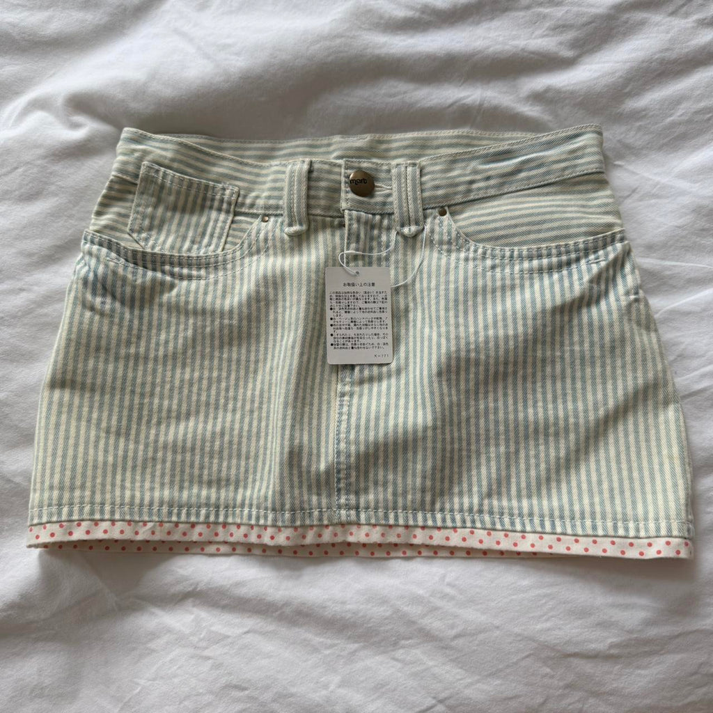 Freeze Mart Japanese Stripe Denim Mini Skirt