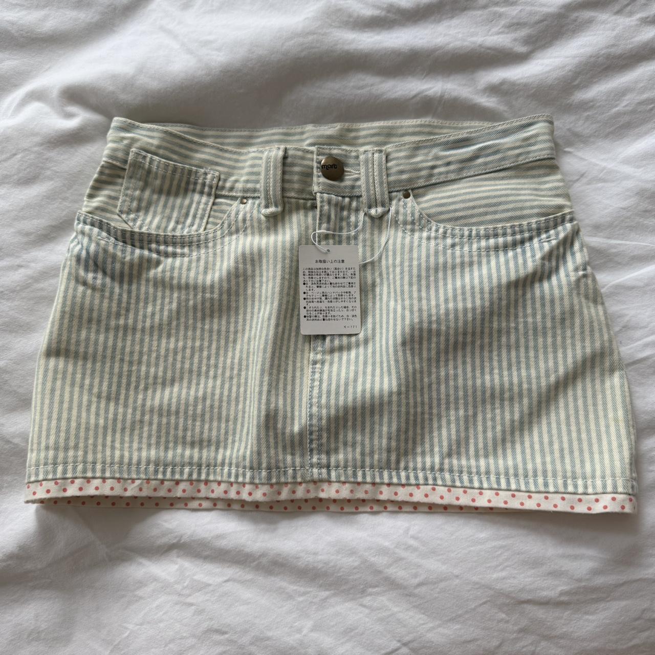 Freeze Mart Japanese Stripe Denim Mini Skirt