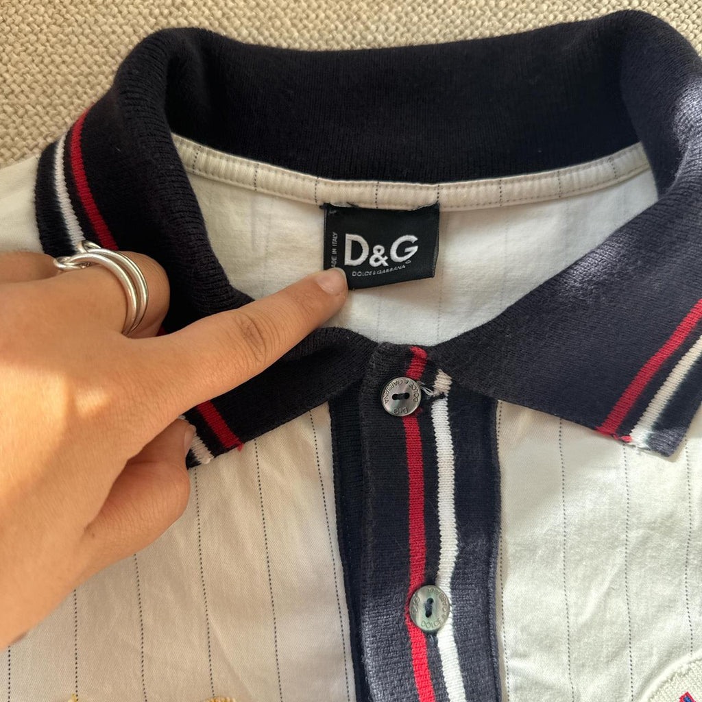 Dolce & Gabbana Y2K Baseball Polo Shirt