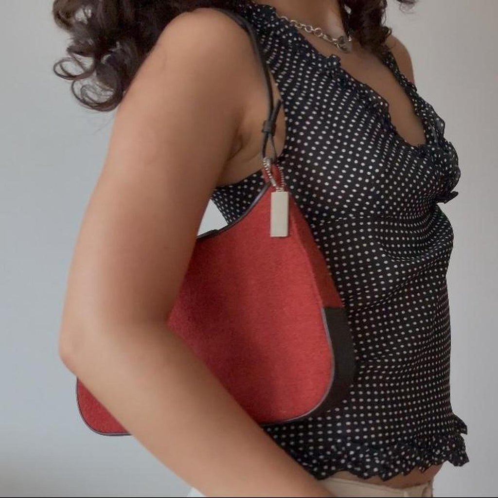 Coach Vintage Red Tweed Shoulder Bag