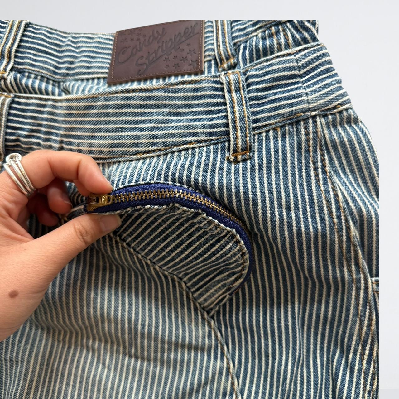 Candy Stripper Y2K Hickory Stripe Denim Mini Skirt