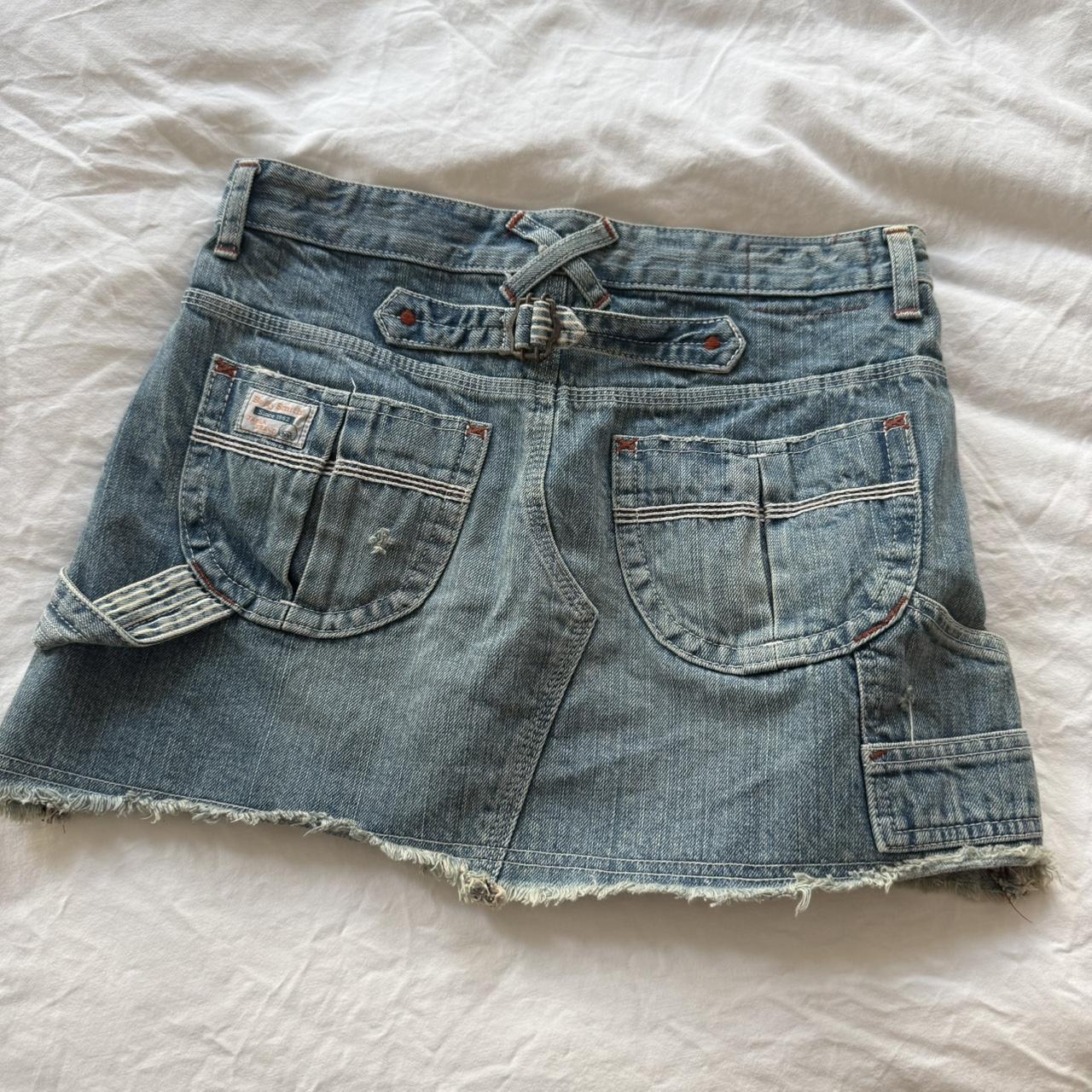 Betty Smith Japan Buckle-Back Denim Mini Skirt