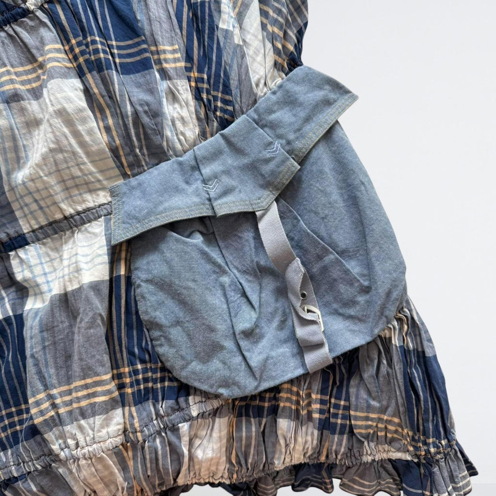 Marithé + François Girbaud Blue Plaid Tie Dress