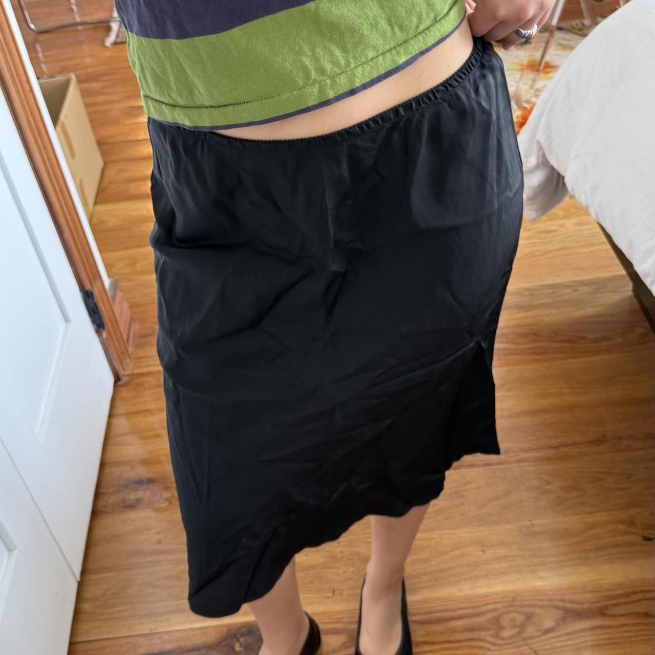 yoshie inaba L'EQUIPE Black Cupro Slip Midi Skirt