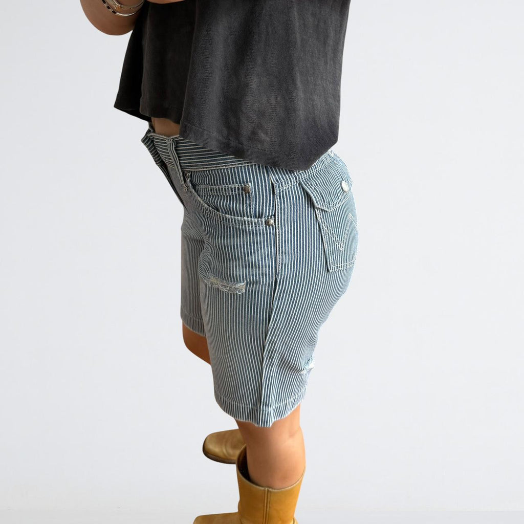 Wrangler Hickory Stripe Denim Bermuda Shorts