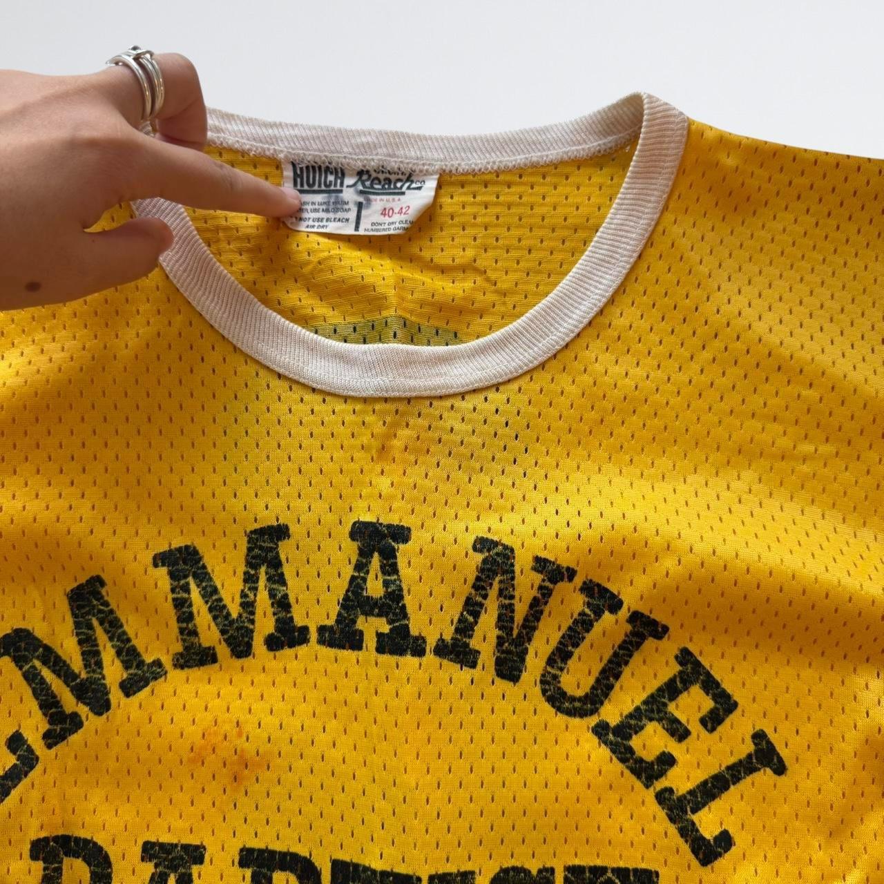 Vintage 70s Yellow Mesh Sports Jersey