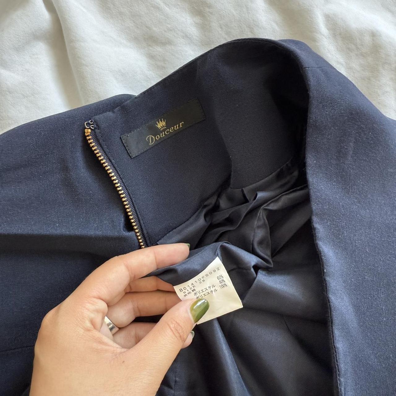 yoshie inaba L'EQUIPE Navy Pleated Midi Skirt