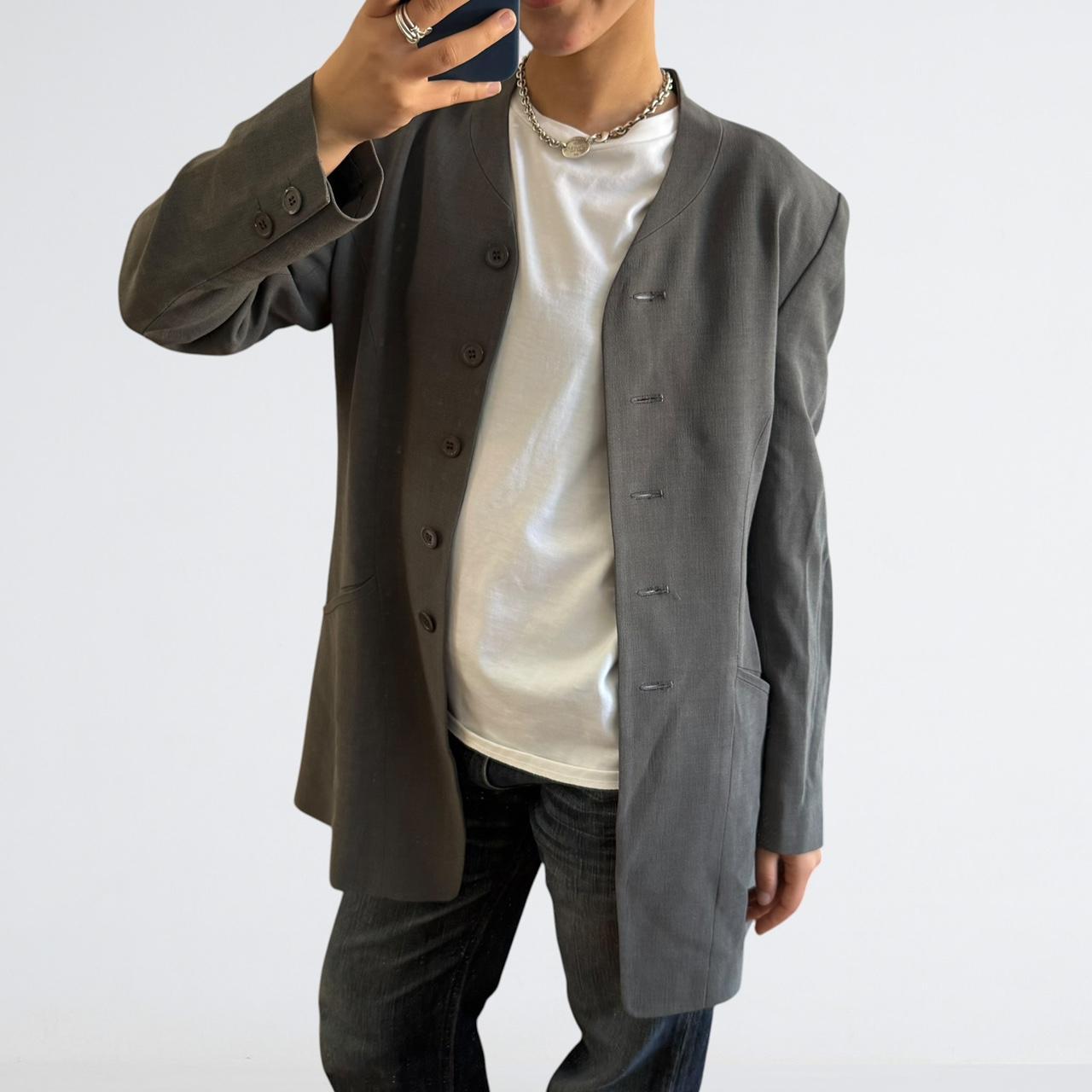 yoshie inaba L'EQUIPE Grey Silk-Wool Blazer