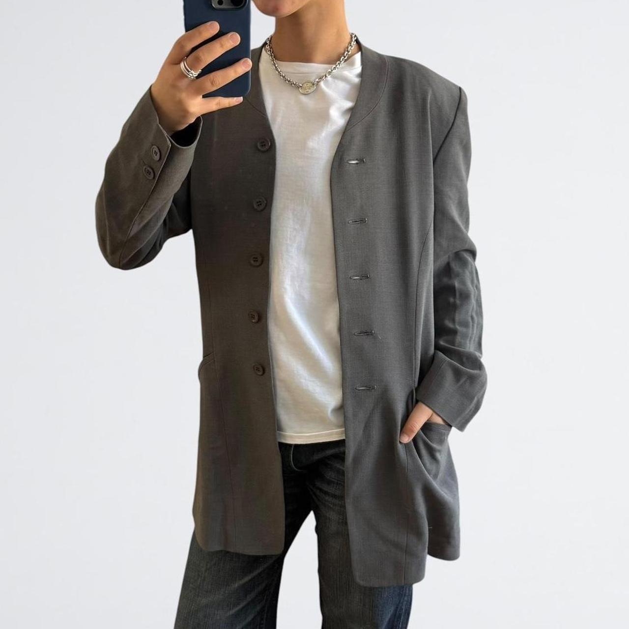 yoshie inaba L'EQUIPE Grey Silk-Wool Blazer